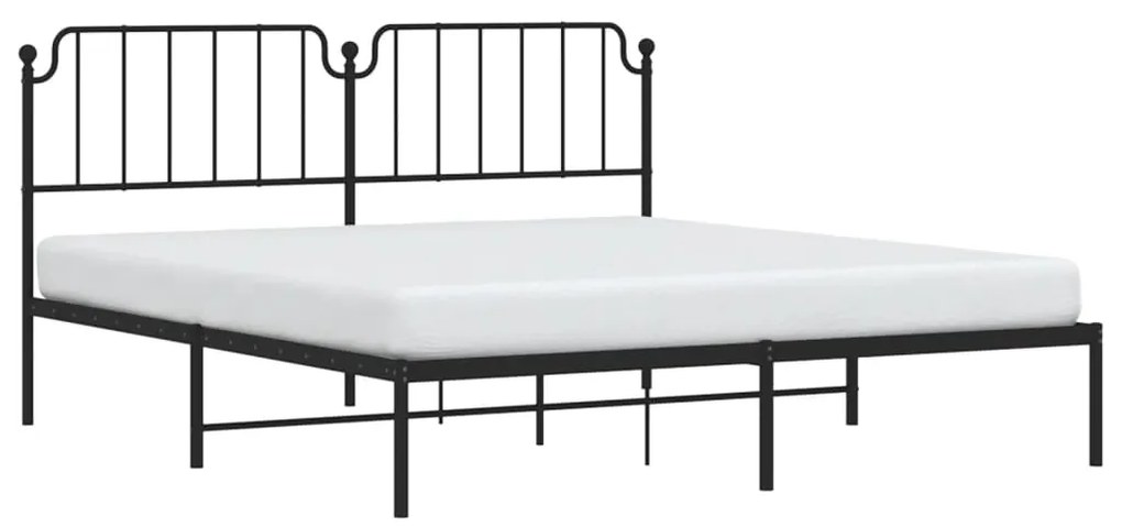 Estrutura de cama com cabeceira 160x200 cm metal preto