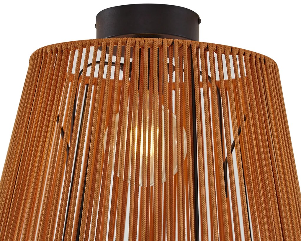 Plafon de exterior Japandi com corda laranja IP54 - Jayla