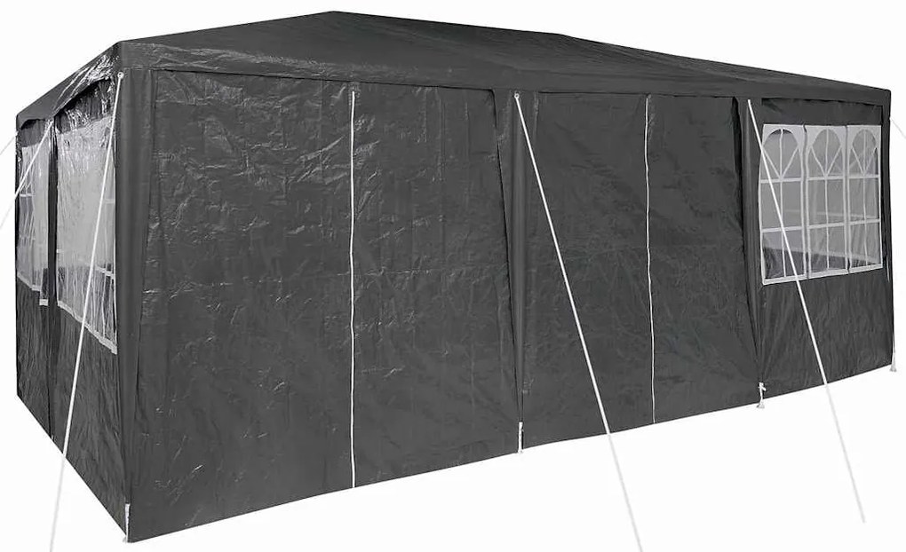 Tenda de Festa com 10 Lados Antracite - 6x4 m PE