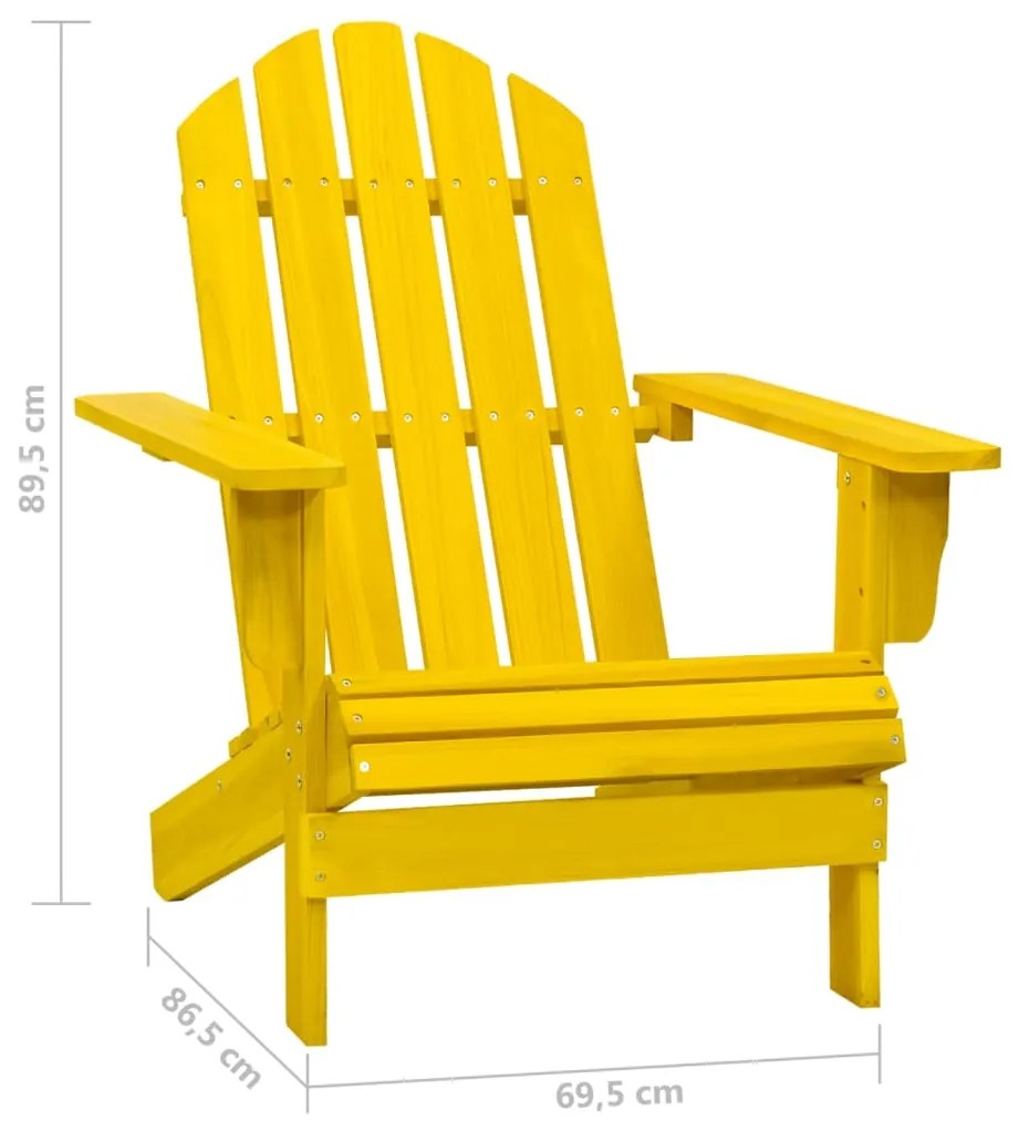 Cadeira Adirondack para jardim abeto maciço amarelo