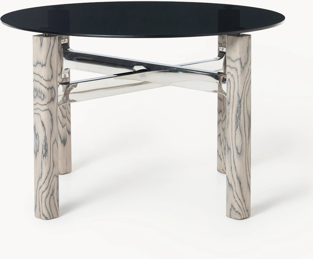 Mesa de jantar com tampo de vidro Sam, vários tamanhos
