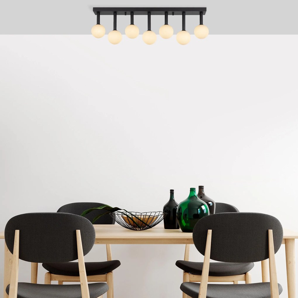 Candeeiro de Teto Even – Preto e Creme – 82 x 10 x 26 cm