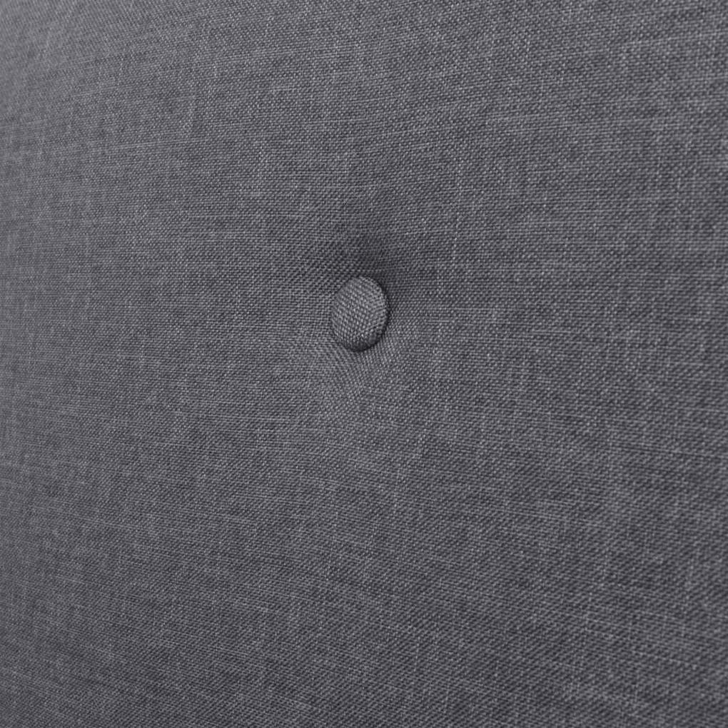 Conjunto de sofás 3 pcs tecido cinzento-escuro