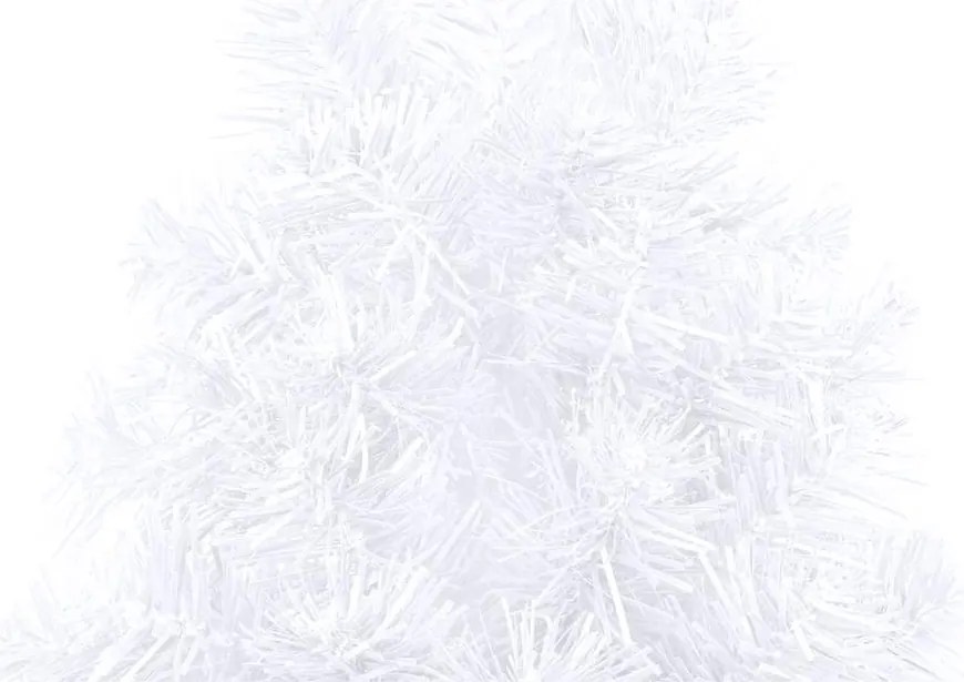 Meia árvore Natal artificial pré-iluminada c/ bolas branco