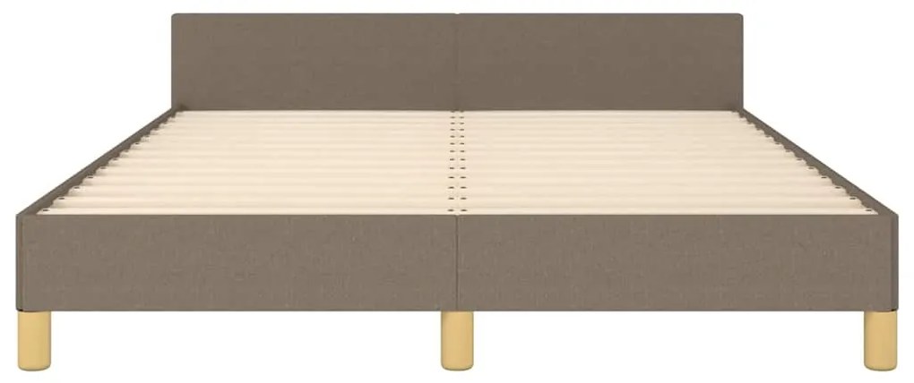 Cama sem colchão 140x190 cm tecido castanho-acinzentado