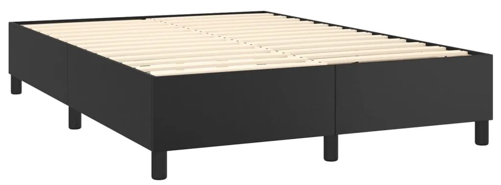 Estrutura de cama 140x190 cm couro artificial preto