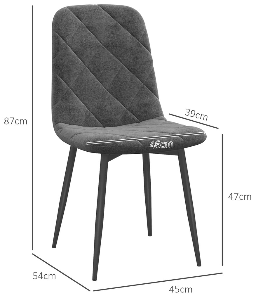 Conjunto de 4 Cadeiras de Jantar Modernas Cadeiras de Cozinha Estofada