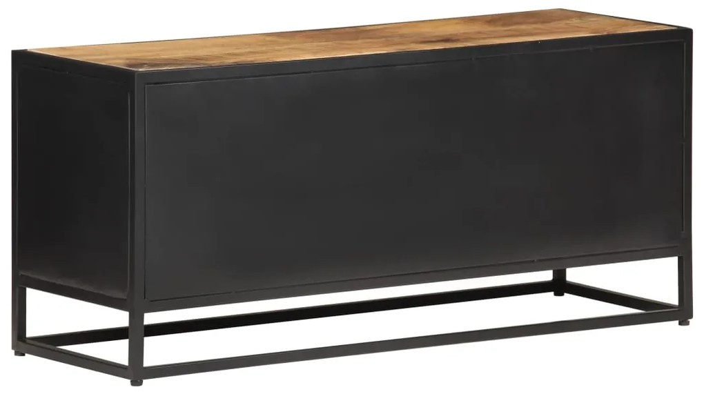 Móvel de TV 90x30x40 cm mangueira áspera maciça e palha natural