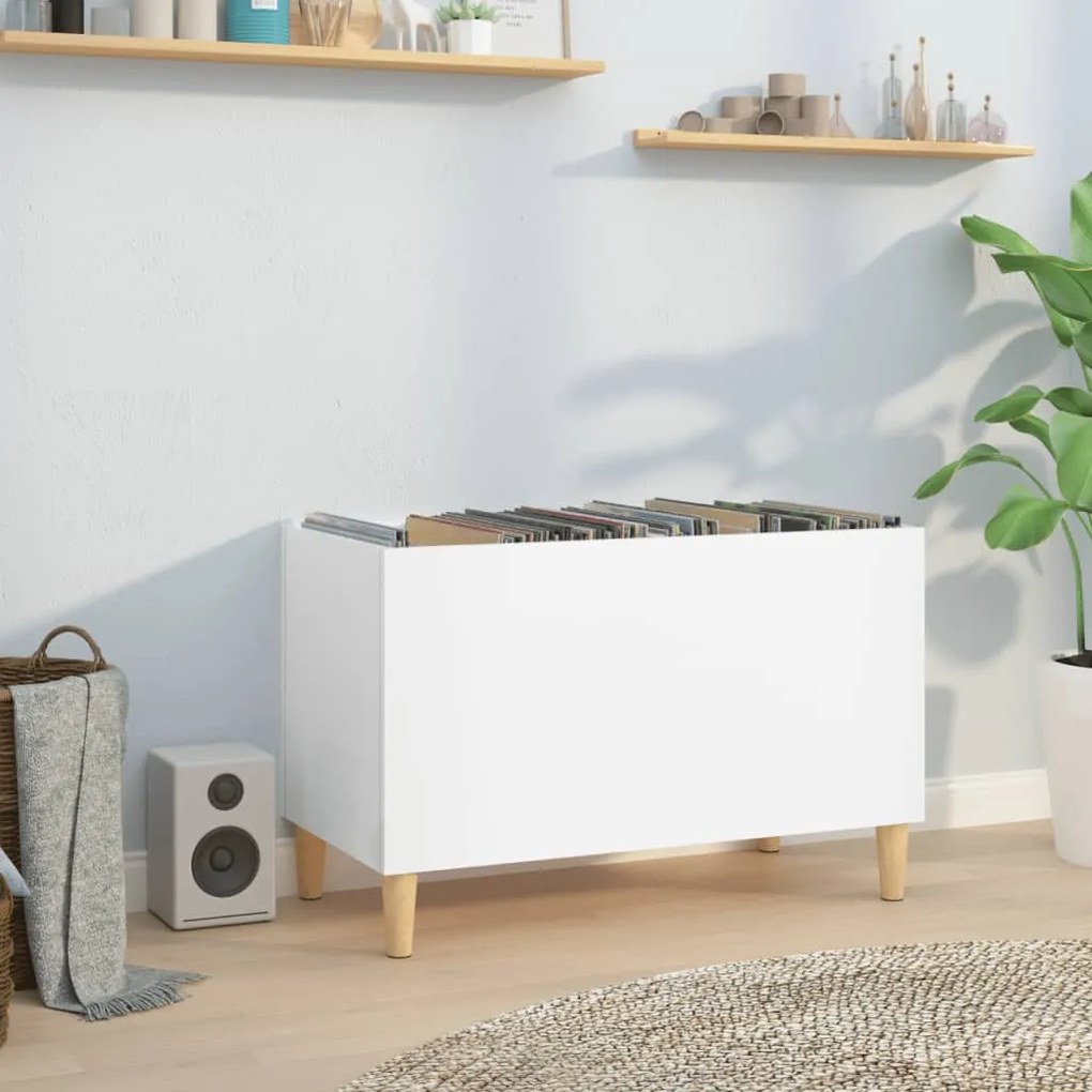 831959 vidaXL Armário p/ discos 74,5x38x48 cm deriv. madeira branco brilhante