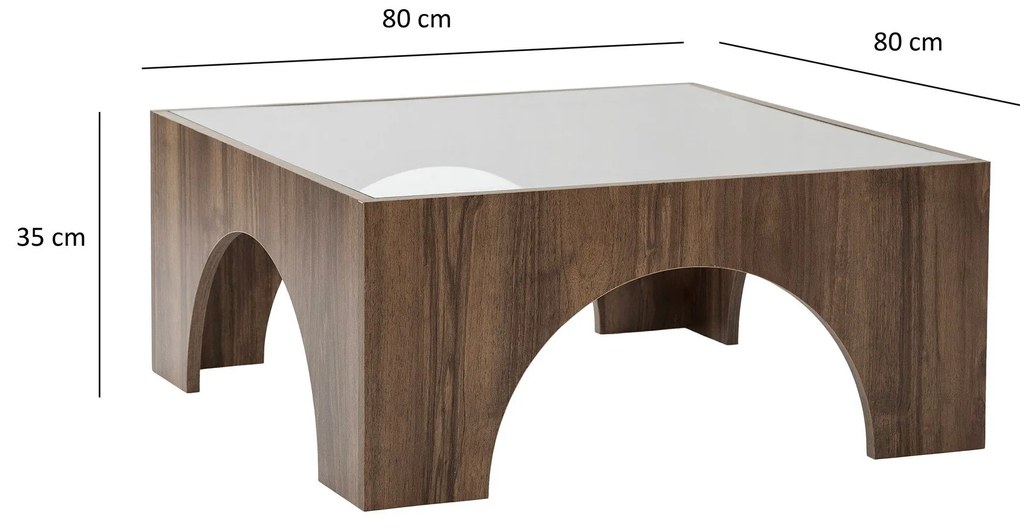 Mesa de Café Seine – Nogueira Escuro Cinzento – 80cm x 35cm x 80cm