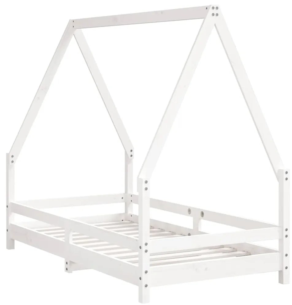 Estrutura de cama infantil 80x160 cm pinho maciço branco