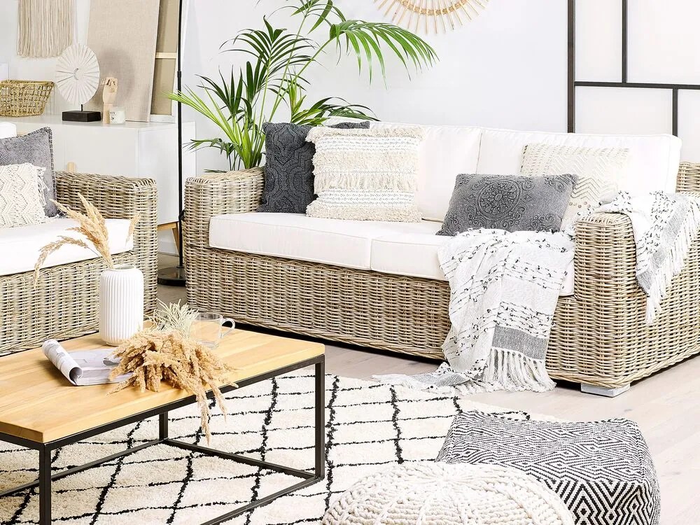 Conjunto de jardim em rattan cor natural ARDEA Beliani