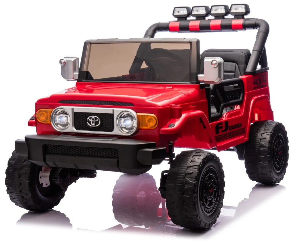 Carro elétrico para crianças Toyota FJ Cruiser XXL 24V 4x4, licença oficial (dois lugares), bateria de lítio portátil, chassis alto, suspensão traseir
