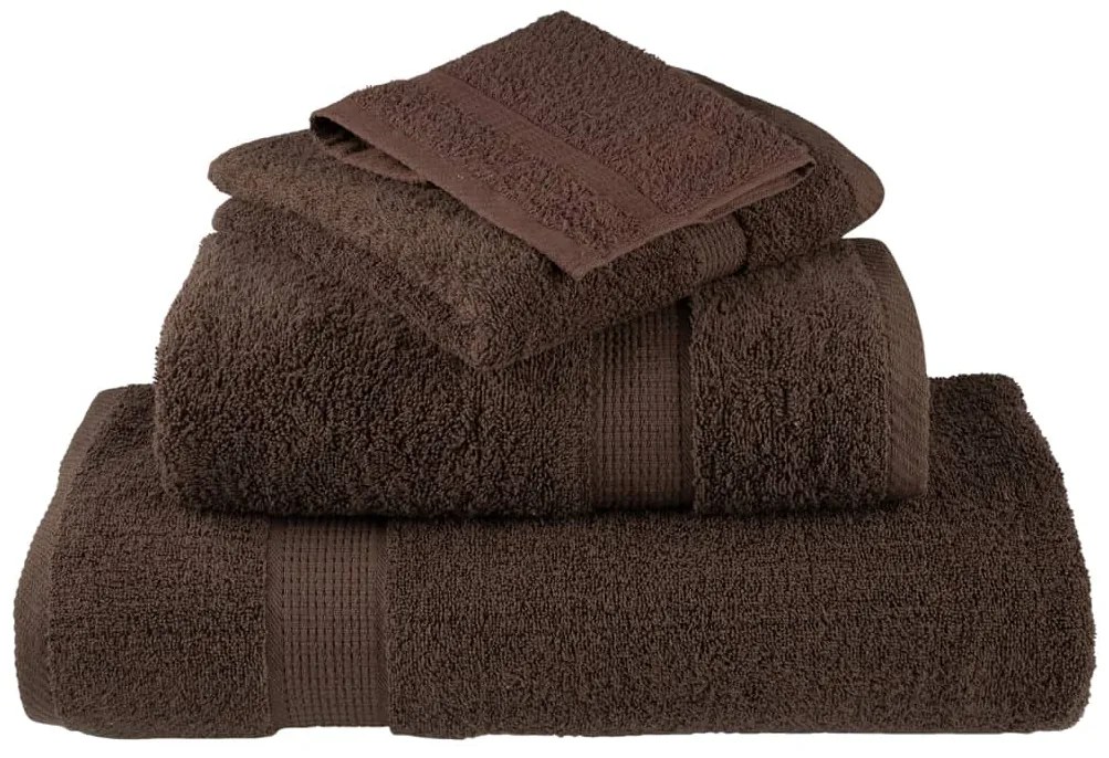 Toalhas premium SOLUND 2 pcs 100x200 cm 600 gsm castanho