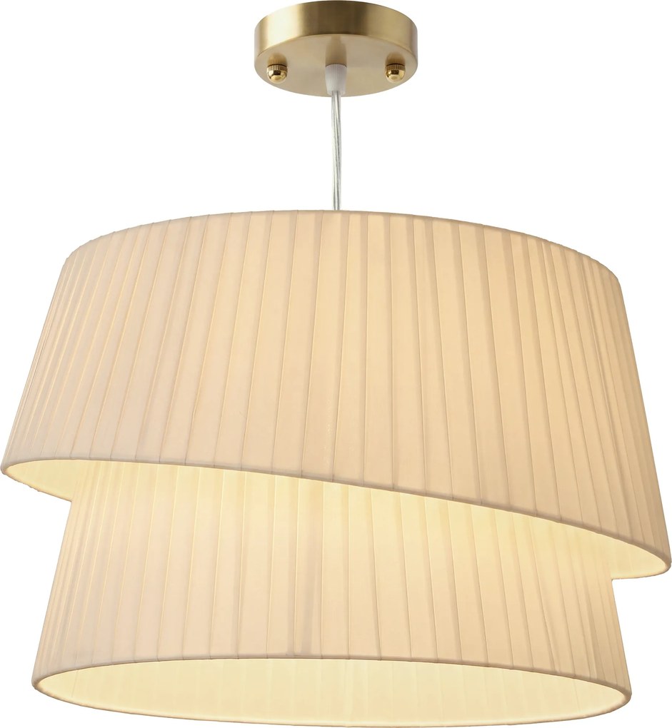 Candeeiro Suspenso de Dupla Cúpula, 45 x 45 x 31 cm, Cabo Regulável, Branca