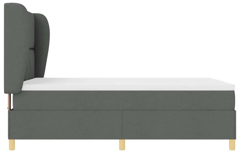 Cama Box com Colchão vidaXL Cinza Escuro 140x200 cm Tecido