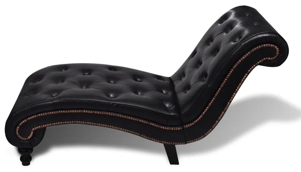 Chaise longue couro artificial castanho