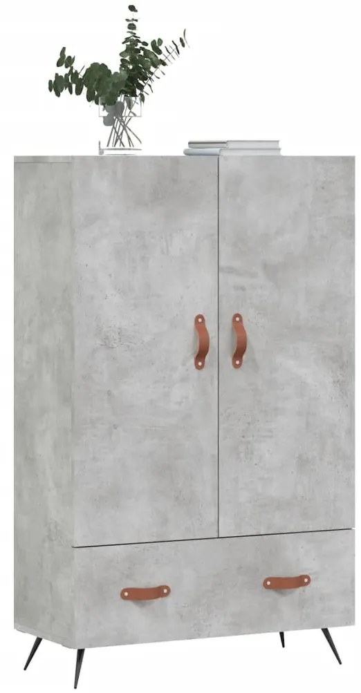 Aparador alto 69,5x31x115 cm derivados de madeira cinza-cimento