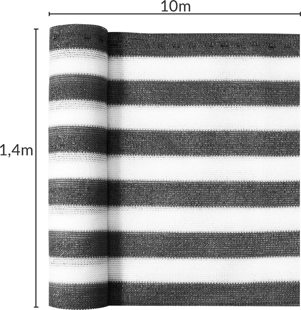 Tela de proteção para varandas 1,4x10m cinzenta/branca