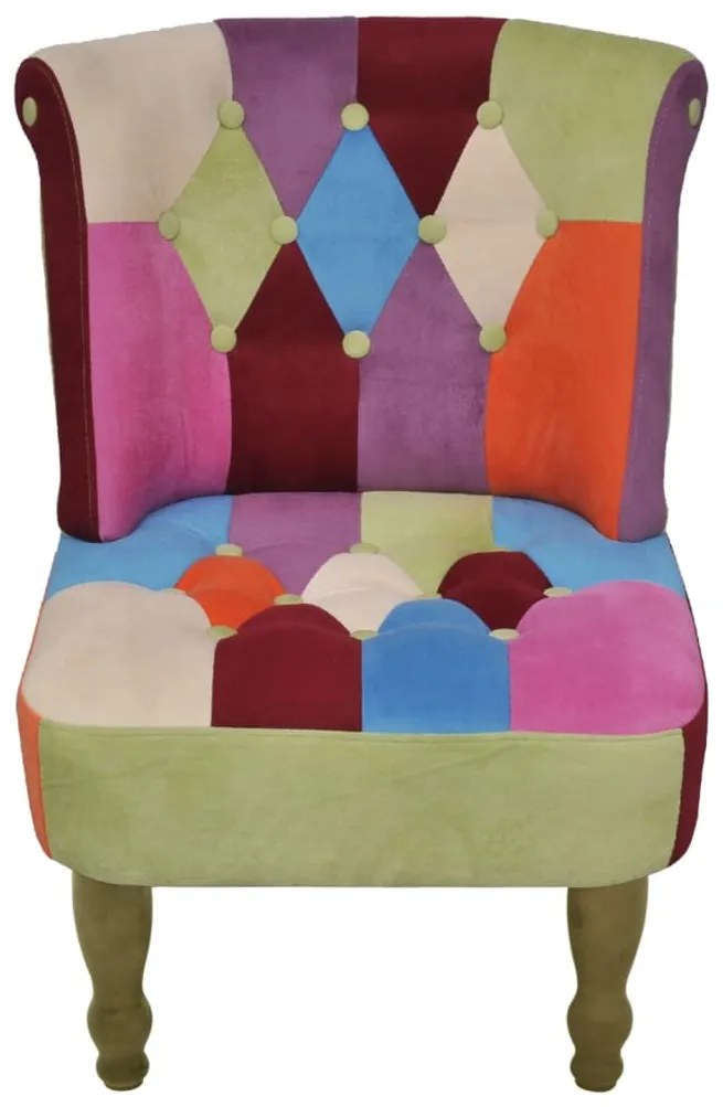 Cadeiras francesas 2 pcs tecido com design de retalhos