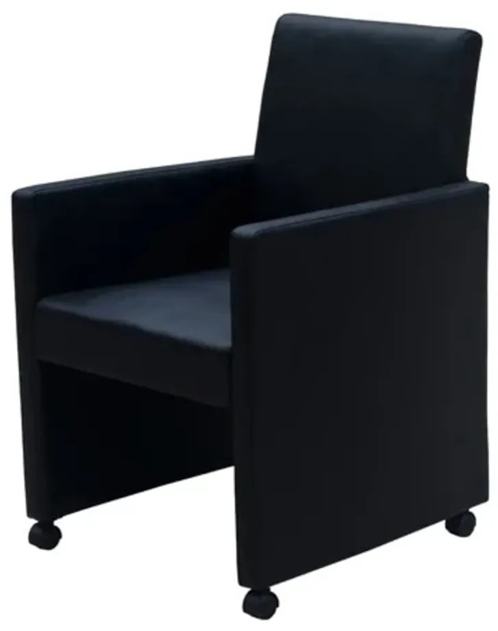Cadeiras de jantar 2 pcs couro artificial preto