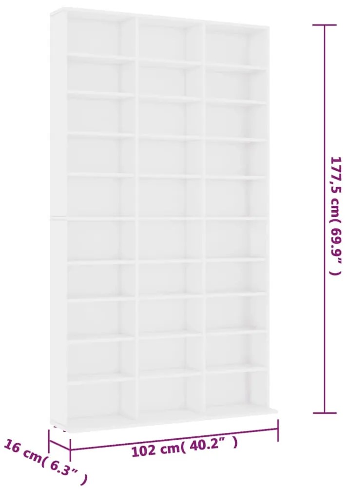 Estante Dipo de 177 cm - Branco - Design Moderno