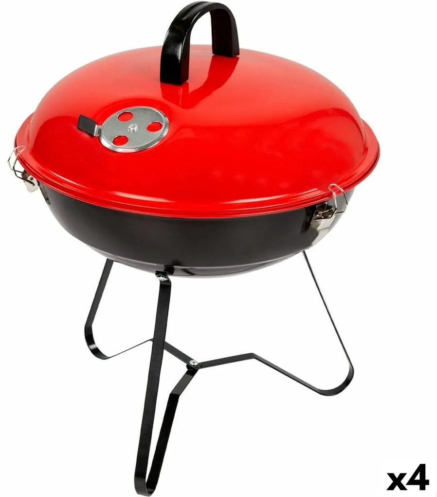 Churrasco Portátil Aktive Vermelho 36 X 44 X 36 cm ø 36 cm Metal Esmaltado