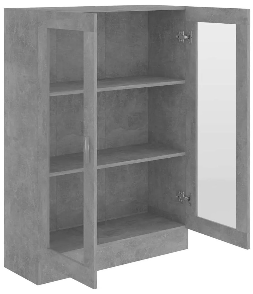 Armário vitrine derivados de madeira cinza cimento