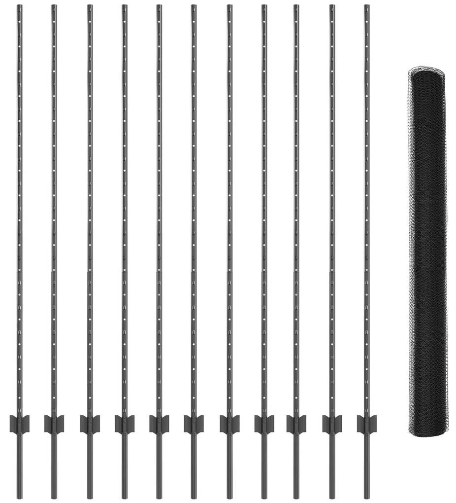 Conjunto de Cerca de Jardim Conjunto de 2 Cinzento