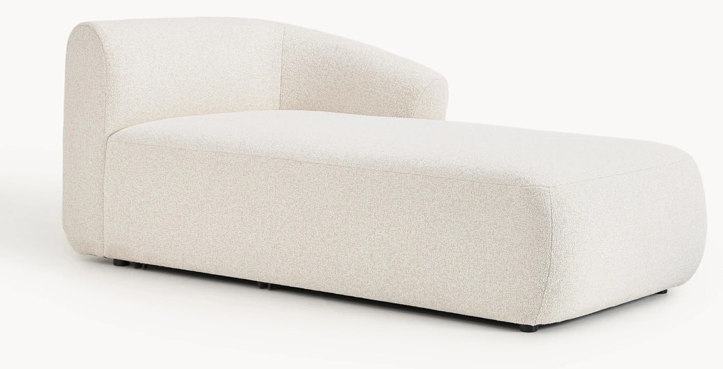 Módulo de canto com chaise longue em bouclé Sofia