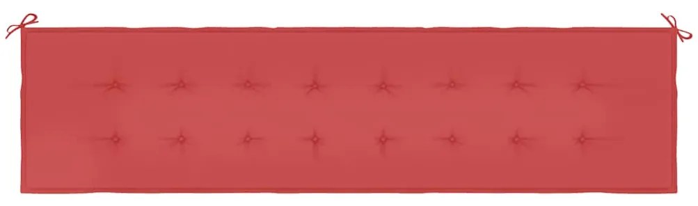 Almofadão p/ banco de jardim 200x50x4 cm tecido vermelho