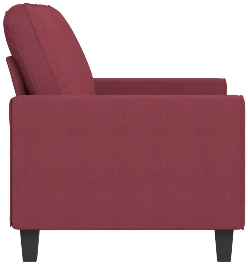 Sofá de 2 lugares tecido 140 cm vermelho tinto