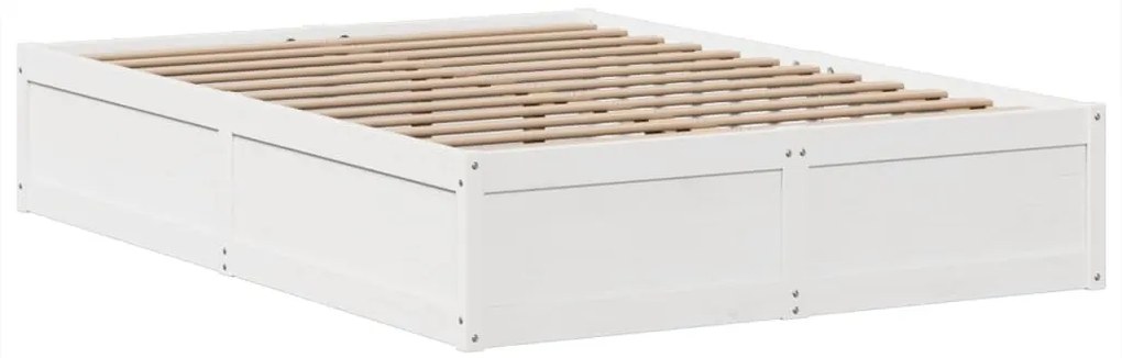 Cama sem colchão 160x200 cm madeira de pinho maciça branco