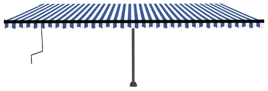 Toldo retrátil manual independente 600x350 cm azul e branco