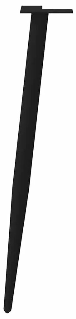 Pés de mesa de console cônicos, 4 peças, preto, 72-73 cm, aço