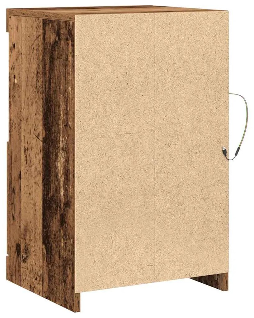 Sideboard vidaXL com Luzes LED Madeira Velha 41x37x67 cm