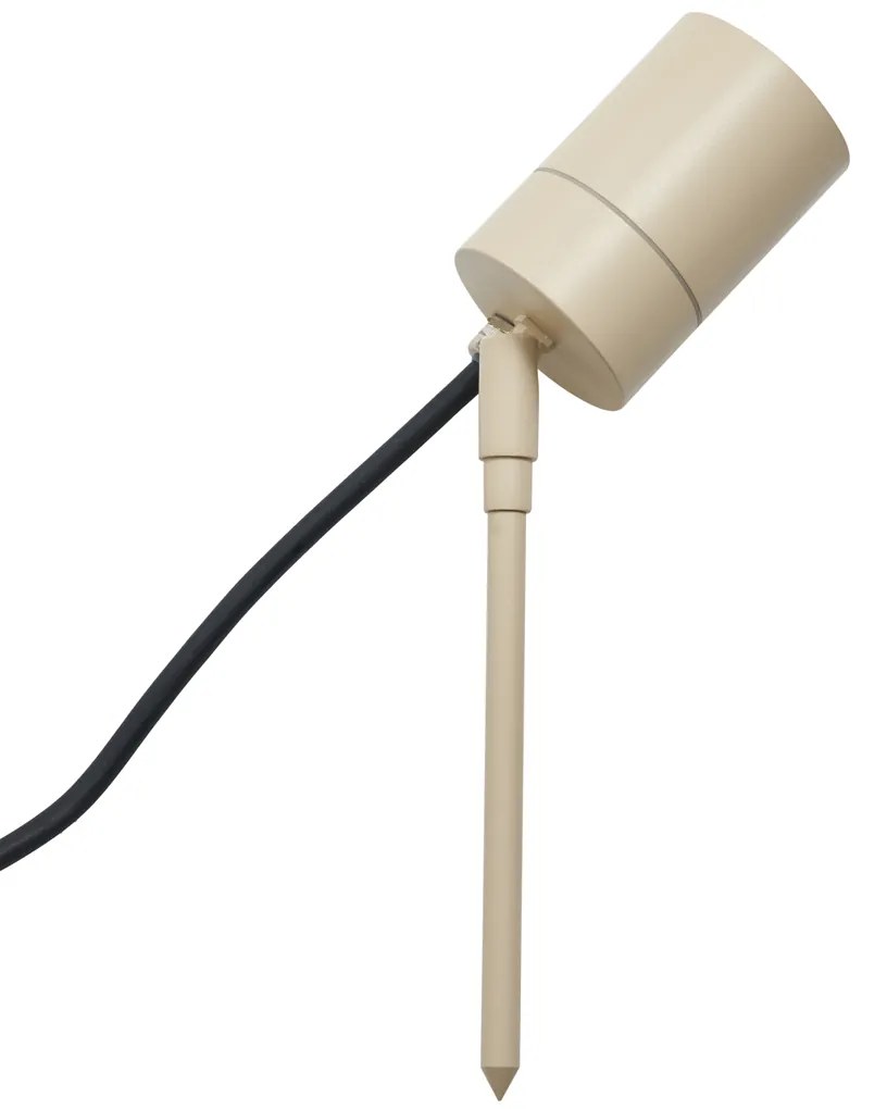 Foco de jardim creme GU10 50mm ajustável IP44 com cabo e ficha - Solo Moderno