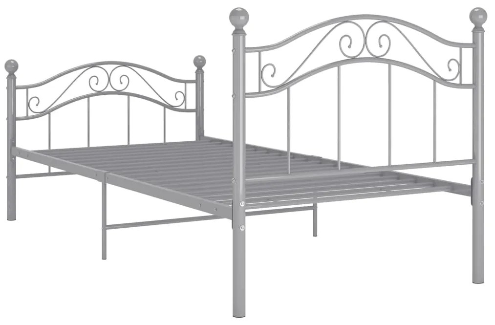 Estrutura de cama 90x200 cm metal cinzento