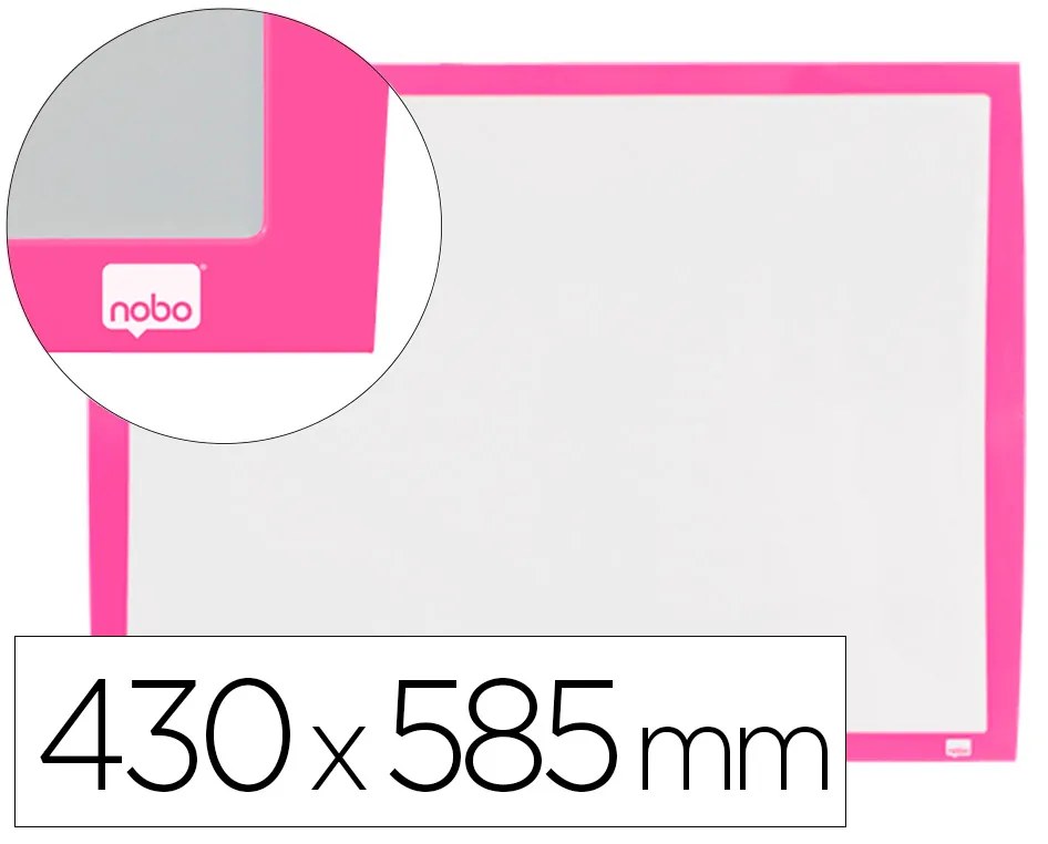 Quadro Branco Nobo Magnético Moldura Fucsia 430x585 mm