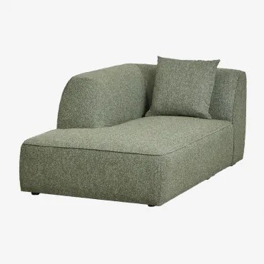 Chaise Longue Esquerda Para Sofá Modular Estofado Cardea Bouclé Verde Sálvia - Sklum
