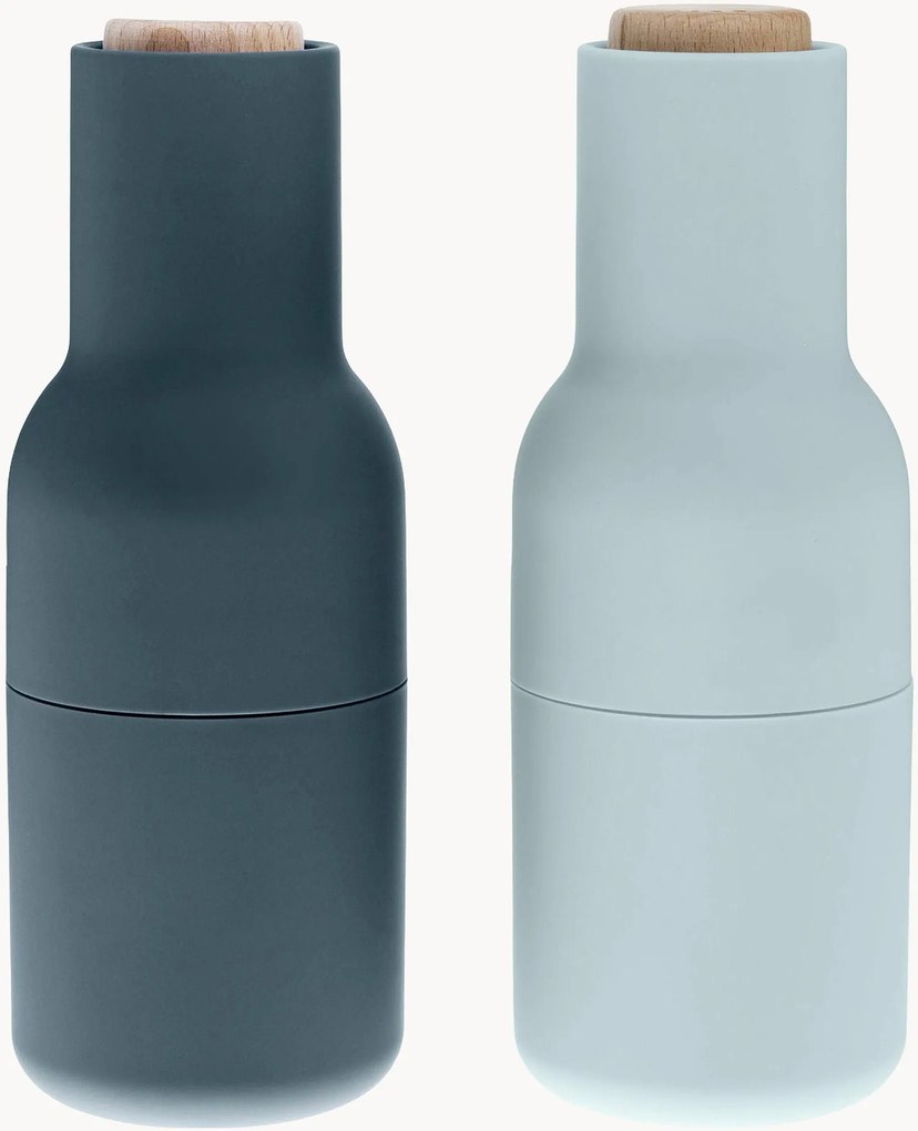 Moinhos de sal e pimenta com tampa em madeira de faia Bottle Grinder, conjunto de 2