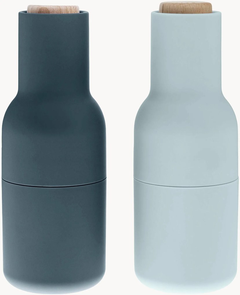 Moinhos de sal e pimenta com tampas em madeira de faia Bottle Grinders, conjunto de 2