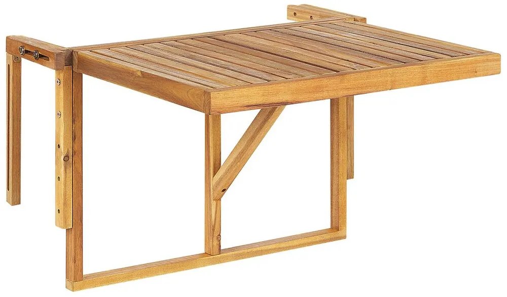 Mesa para varanda de madeira clara 60 x 40 cm UDINE Beliani