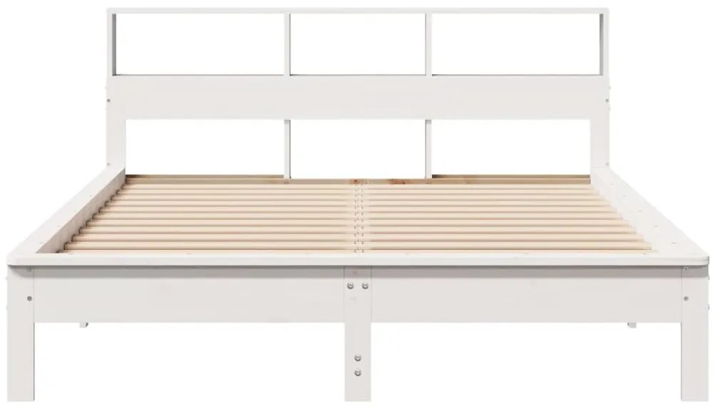 Cama sem colchão 135x190 cm madeira de pinho maciça branco