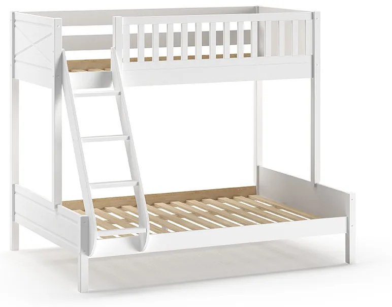 Conjunto cama Infantil SCOTT + cama familiar + cama inferior BRANCA
