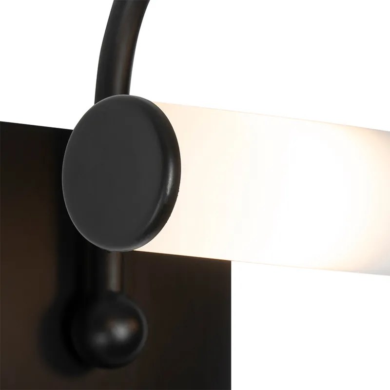 Candeeiro de parede clássico preto IP44 2 luzes - Bath Arc