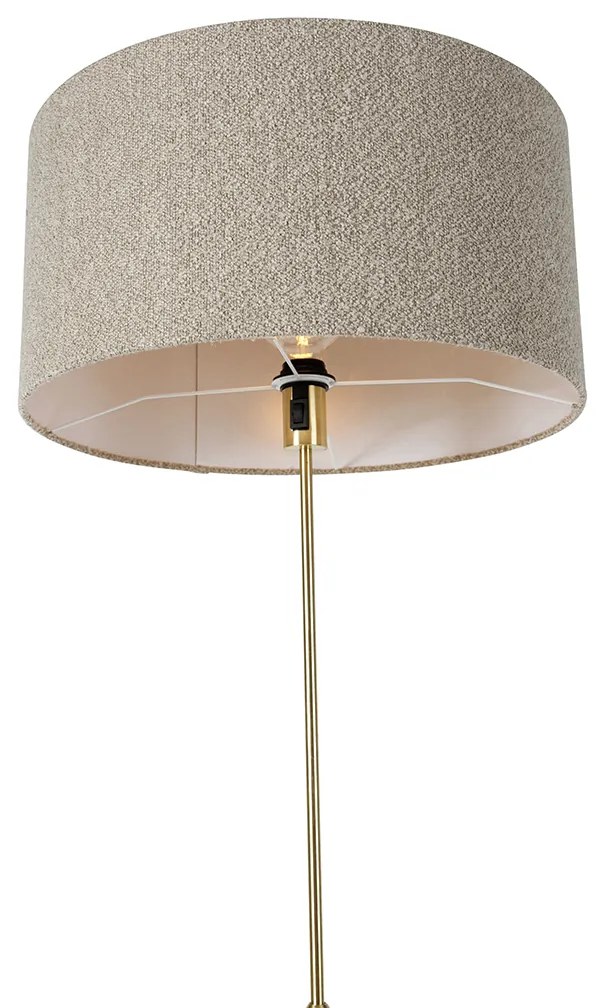 Candeeiro de pé ajustável dourado com abajur Boucle bege 50 cm - Parte Design