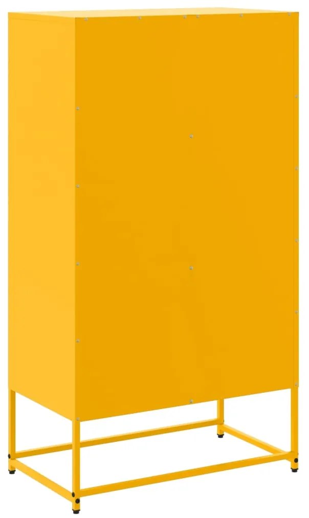 Aparador alto 68,5x38,5x123,5 cm aço amarelo mostarda