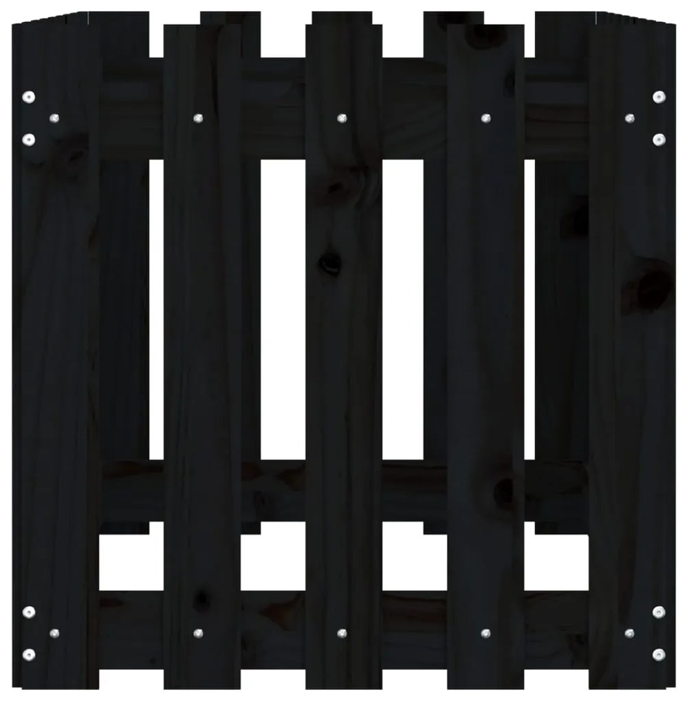 Canteiro elevado c/ design cerca 100x50x50cm pinho maciço preto