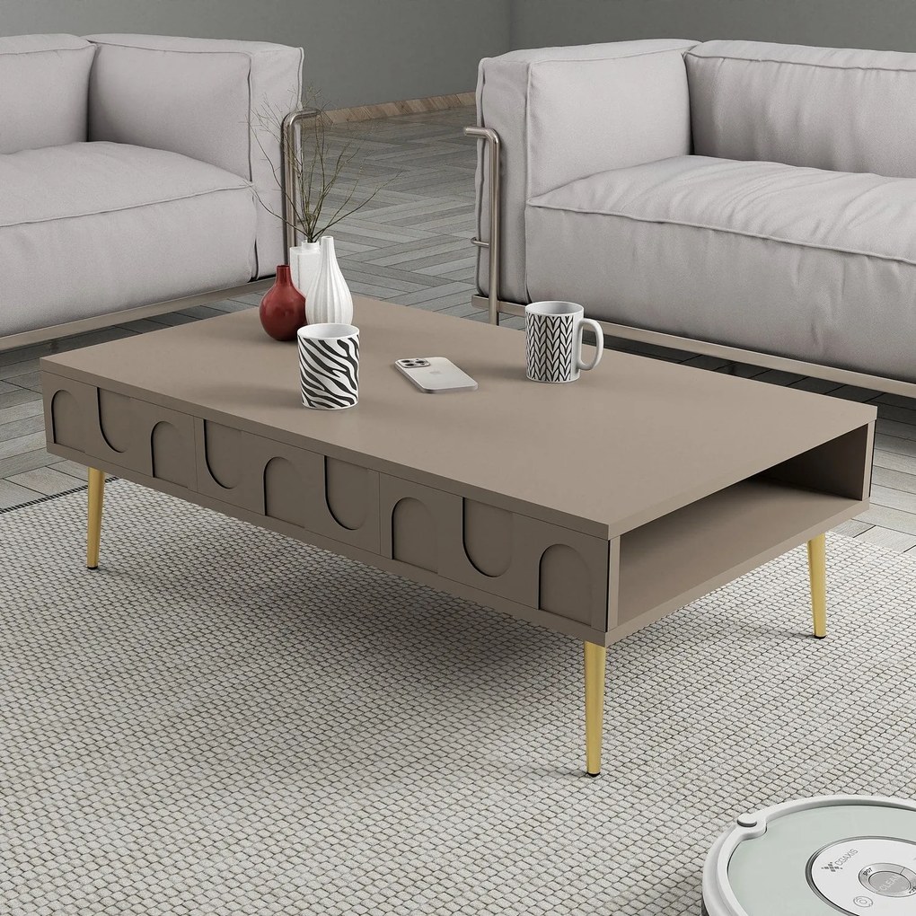 Mesa de Centro Lyon – Atlas Gold – 105x33,6x60 cm